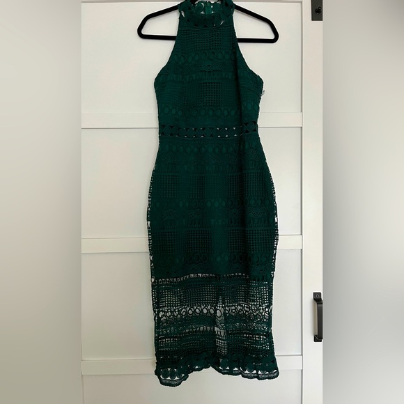 Two Sisters the Label Rivers Midi Dress Emerald Green Small - Picture 4 of 6